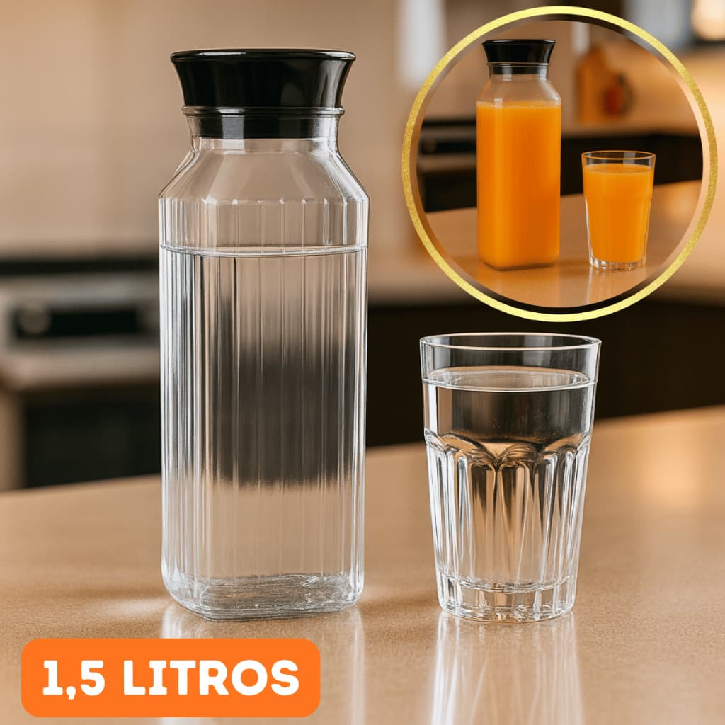 Garrafa de Geladeira com Tampa Jarra Água Suco