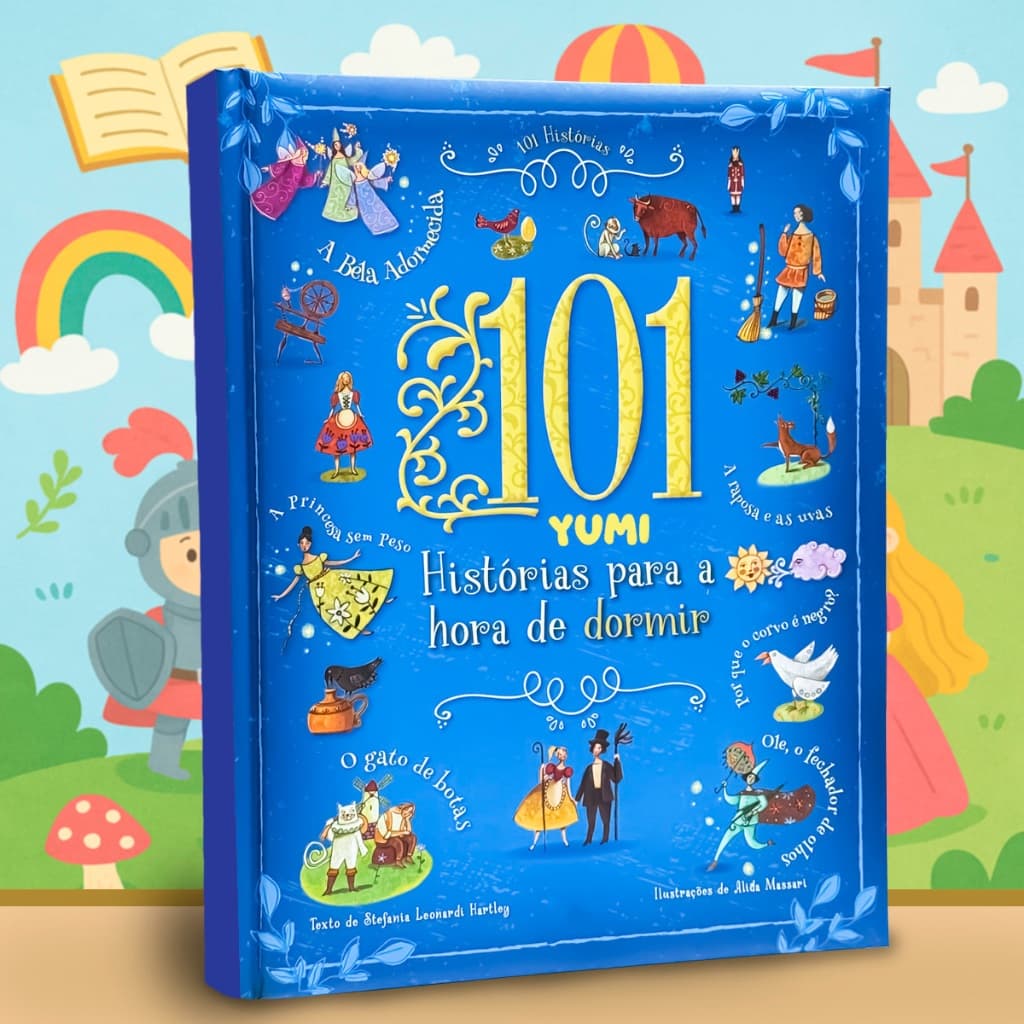 Livro Infantil 101 Histórias Para a Hora de Dormir - Contos De Fadas, Contos Clássicos | Capa Dura