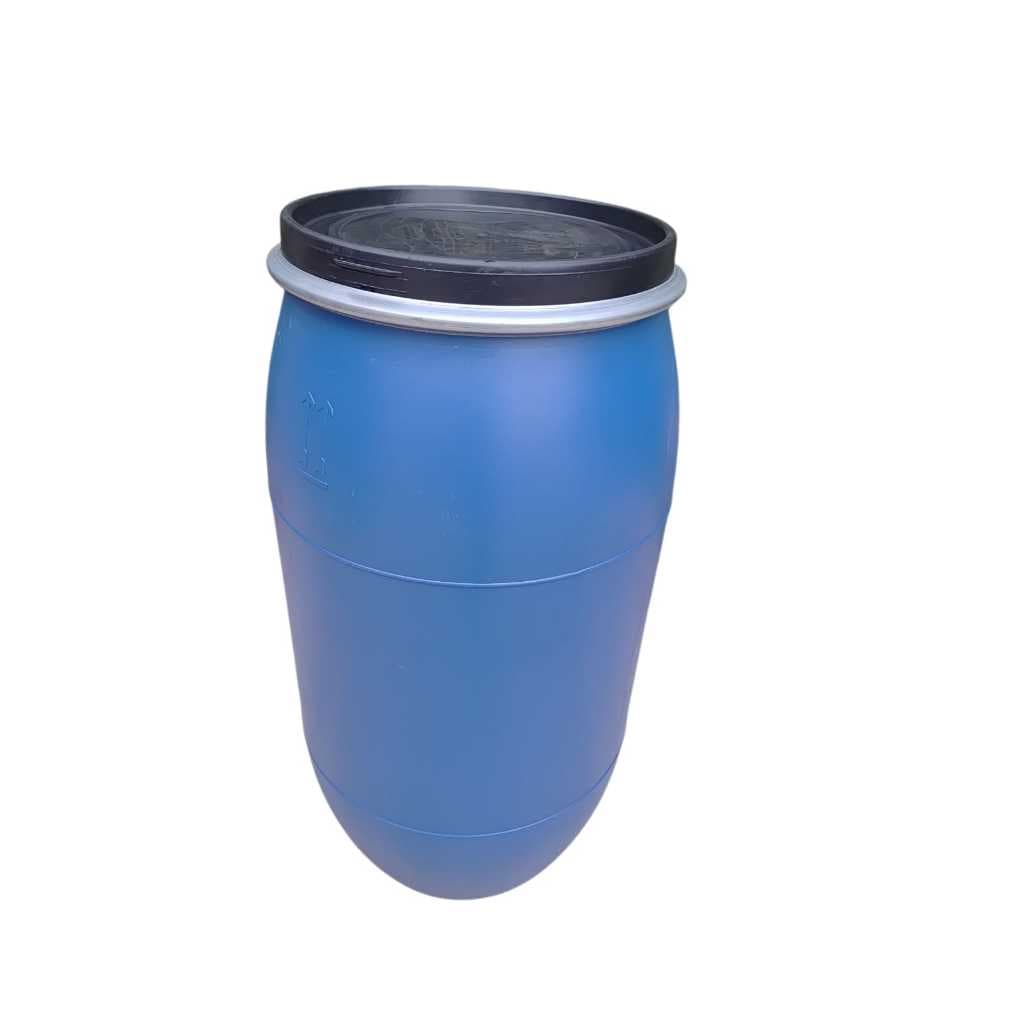 Tambor 170 Litros Plastico Bombona Barrica Tonel Com Tampa Removível e Cinta de Vedação