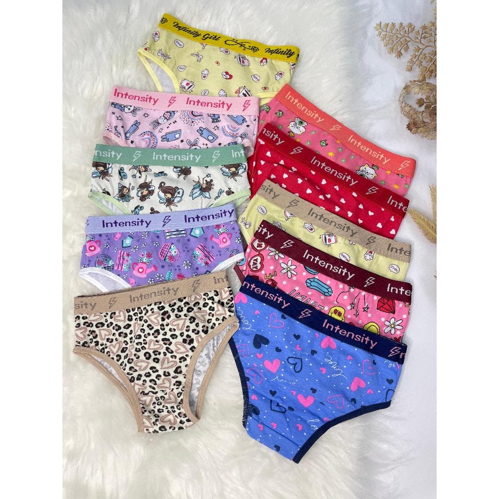 Kit Calcinhas Infantil de Algodão Juvenil Menina Moça Conforto Cós Alto