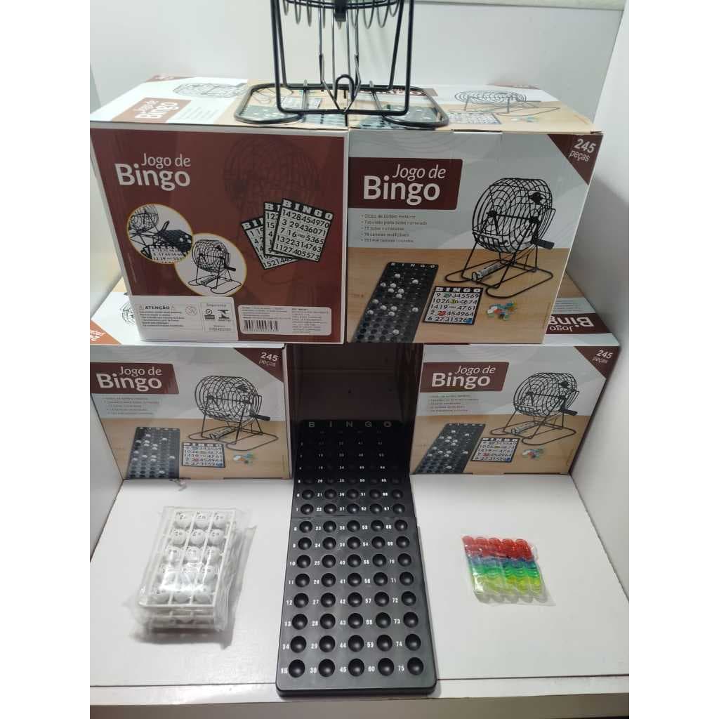 Jogo de Bingo com 75 bolas 22x22cm