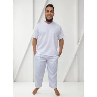 Roupa de Umbanda e Candomblé Masculina Branca Ração.