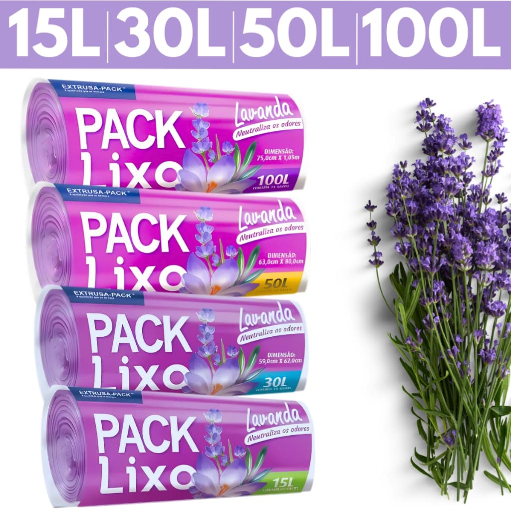 Saco De Lixo 15L 30L 50L 100L Litros Saco Lixo Lavanda Anti Odor Perfumado Lilás Anti Inseto