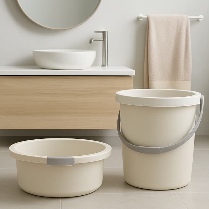 Conjunto Balde 8,5L e Bacia 5L Flow • Limpeza • Casa • Organização • Lavanderia • Super Resistente