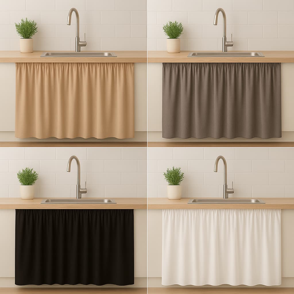 Cortina de Pia PVC 138x80 Antimofo – Fácil de Limpar, Lavável – Kit 1 ou 2 Unidades