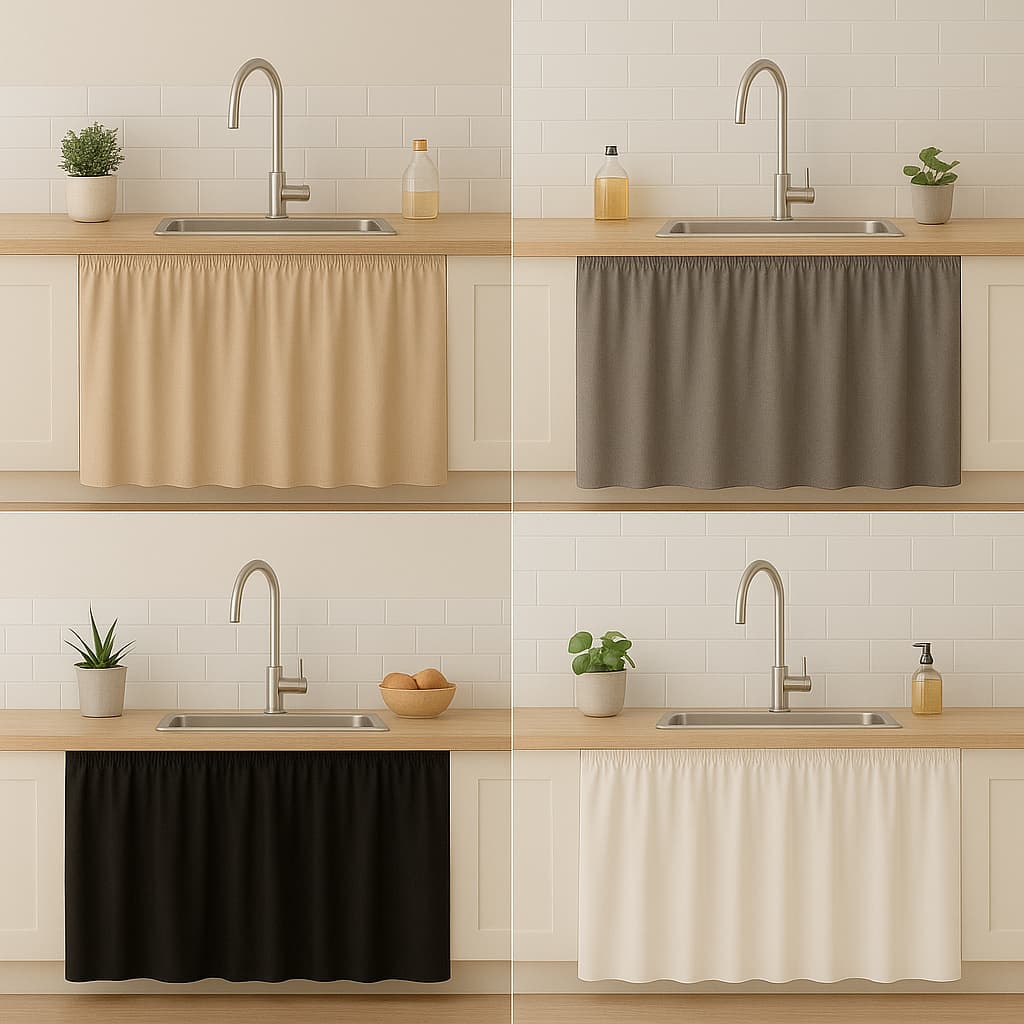 Cortina para Pia 100% PVC Antimofo - Lavável, Antimofo 138 x 80