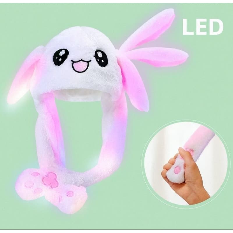 TOUCA DE BICHINHO COELHINHO LEVANTA AS ORELHAS COM LED COELHO