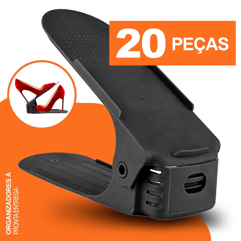 Kit 20 Organizador De Sapatos Com Regulagem De Altura Para Sapatos Tenis Close Armário