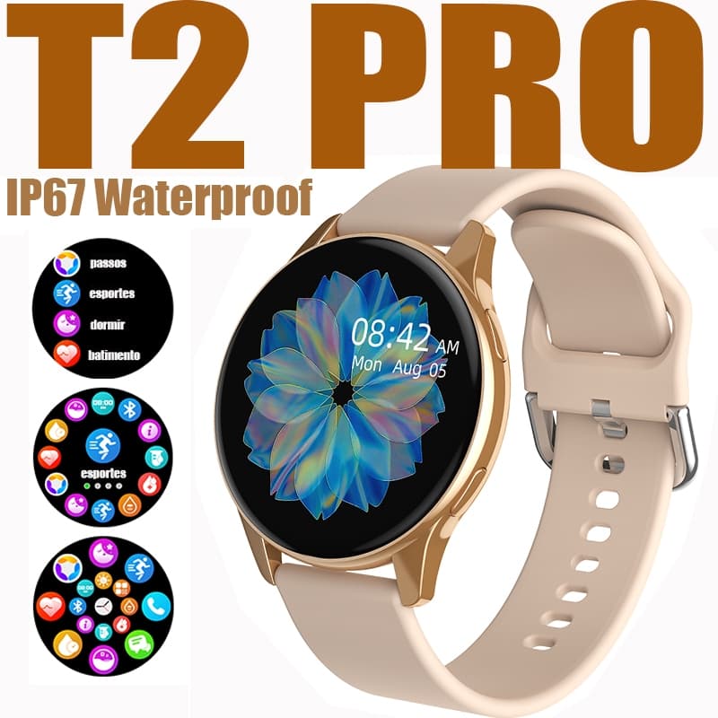 2026 Novo Relógio Inteligente T2 PRO Freqüência Cardíaca Bluetooth IP67 Resistente a água SmartWatch