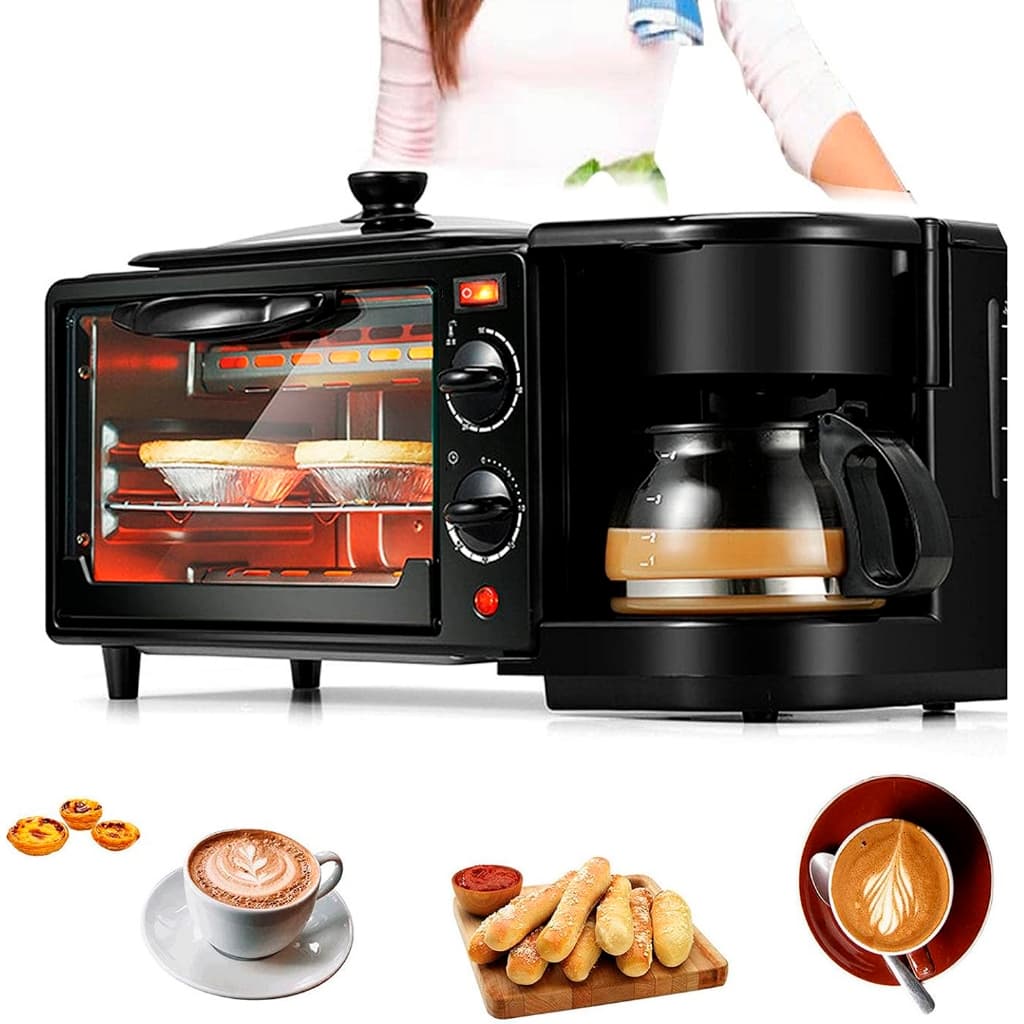 Forno + Cafeteira + Grill 3 em 1 Máquina Multifuncional Café da Manhã Premium 2800W Viccoli