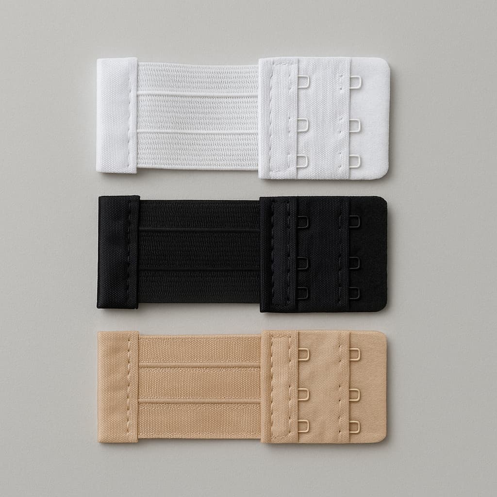 Kit 3 Extensores para Sutiã 3 Ganchos – Preto, Bege e Branco