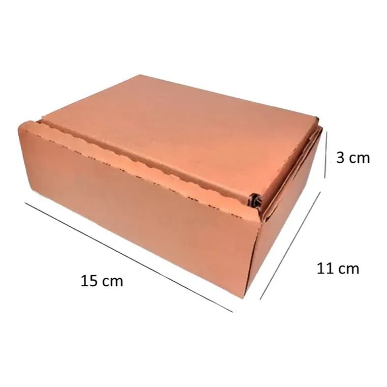Kit 50 Caixas de papelão 15x11x3 cm Sedex, Mini Envios, Correios, Ecommerce Pequena - Corte e Vinco