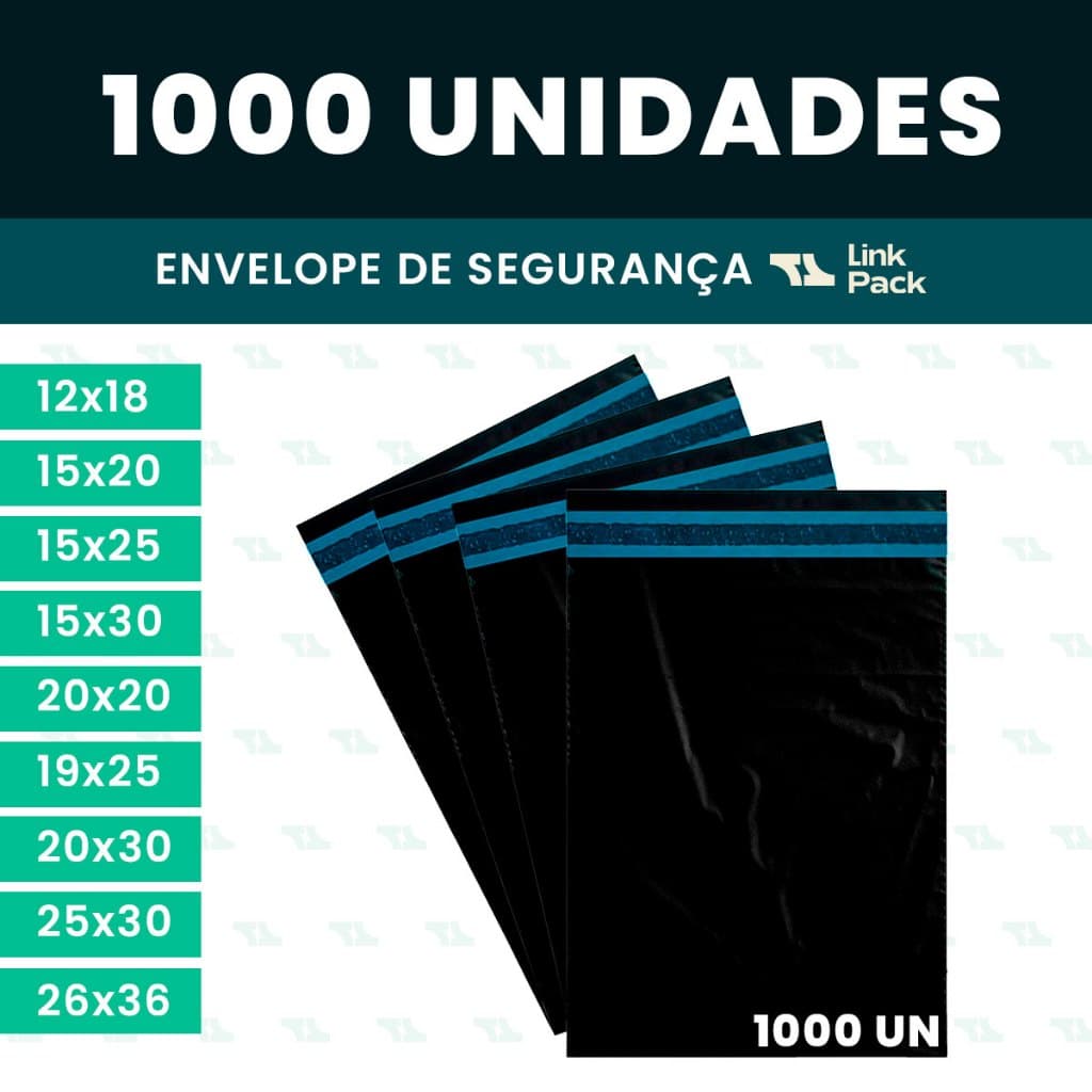 Kit 1000 Envelope de Segurança Embalagem Envio 12x18 15x20 15x25 15x30 20x20 19x25 20x30 25x30 26x36