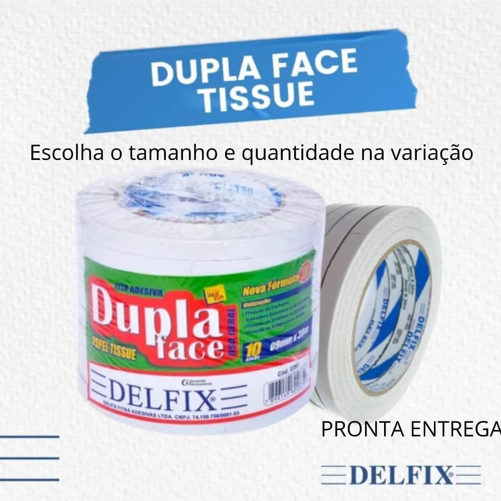 2 Fitas Adesivas Dupla Face Delfix para Artesanato com 30 metros