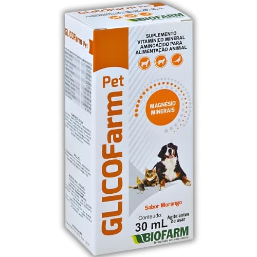 Glicofarm Pet 30mL Biofarm – Fórmula Vitamínica Para Fortalecer e Repor Nutrientes em Pets