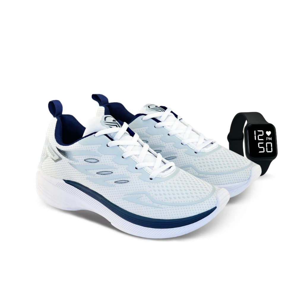 Tênis Masculino Esportivo TurboFit Ajuste Anatômico + Relógio