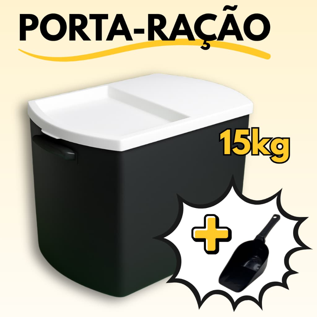 Container Porta Ração Pet 15KG + Pá Dosadora