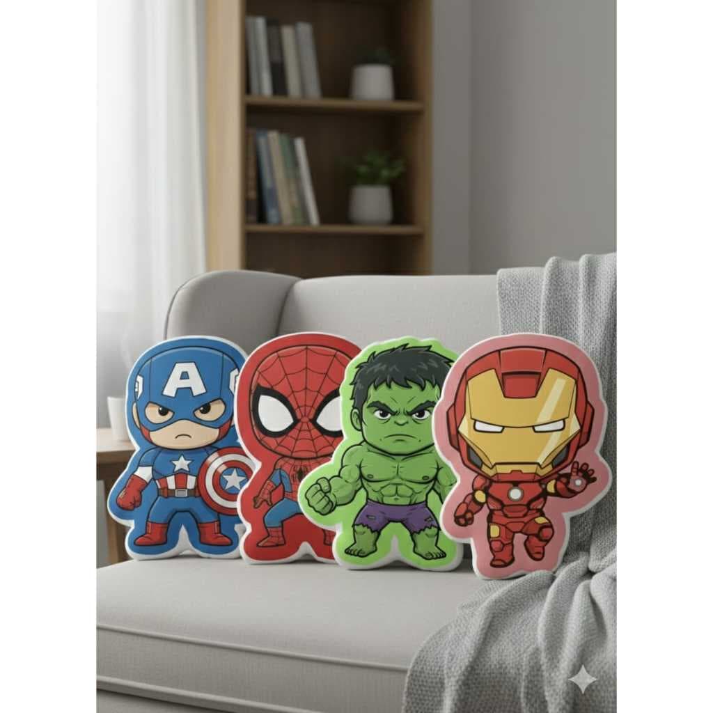 Kit 4 Almofadas Super Heróis Vingadores Baby Decorativas Recortadas Quarto Infantil