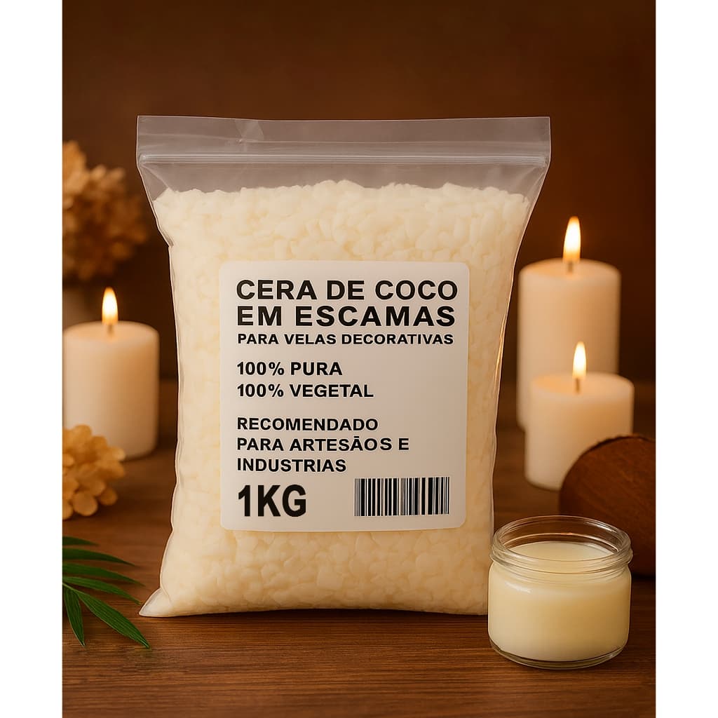 Cera Vegetal De Coco Em Escamas Pronta Para Uso Para Velas Artesanais e Velas Decorativas