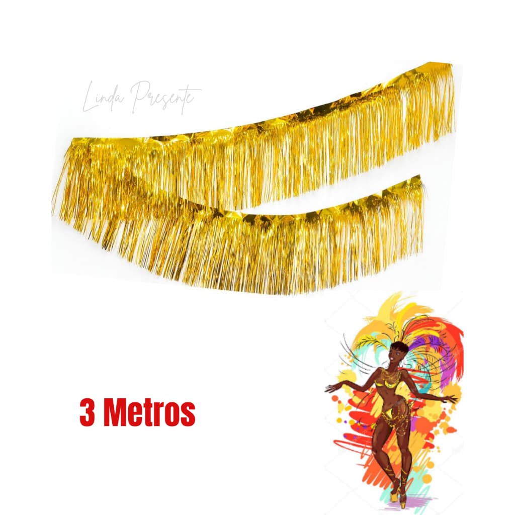Faixa Metalizada Com 3 Metros Decorativa Para Decoração Festas Carnaval Aniversário