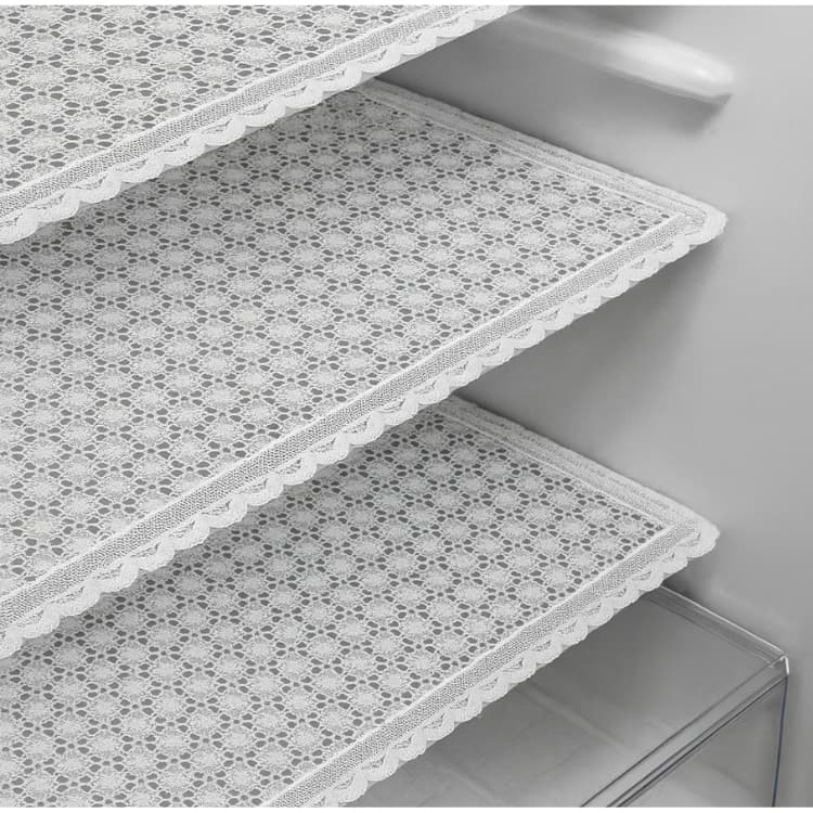 Forro de Geladeira PVC Antiderrapante – Kit 4 Peças Lavável 53×35 cm Branco