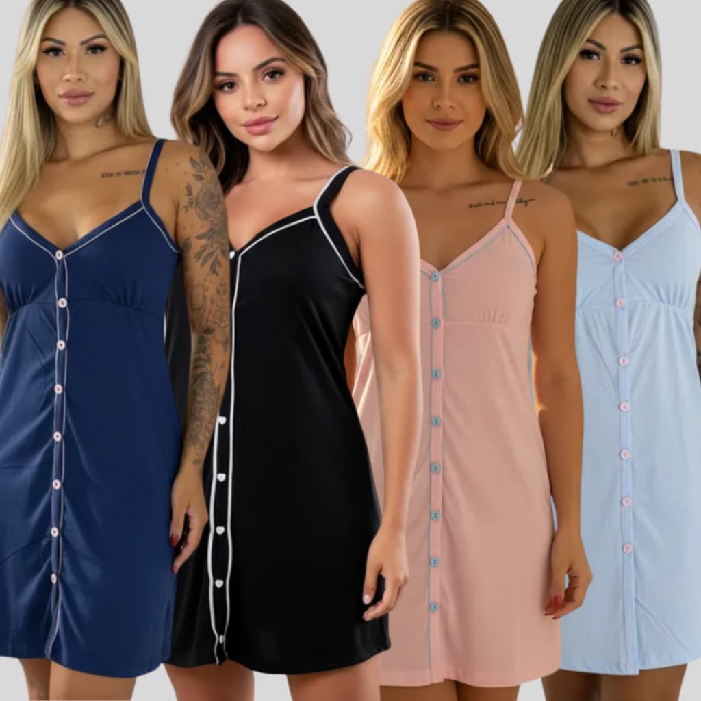 Camisola Maternidade Amamentação Pós Cirúrgico Operatório De Alça em Algodão