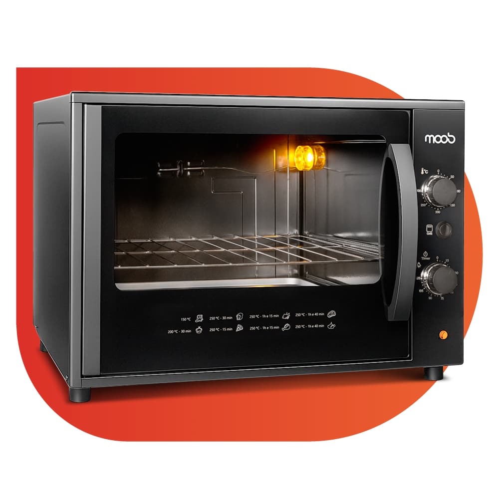 Forno Elétrico de Bancada Moob Top 60 Litros Função Grill Preto 127V