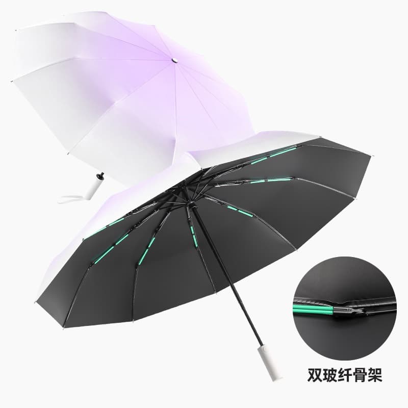 Guarda-Chuva sobrinha Automático Quilha dupla Dobrável À Prova De Vento Quilha dupla de blecaute solar top reforçado