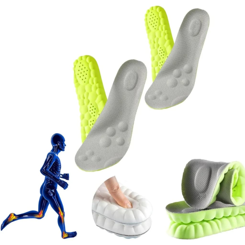 Palmilha Gel Ortopédica 4D Sokis Corrida Caminhada Alivia Dores Altíssimo Conforto Tênis e Sapatos