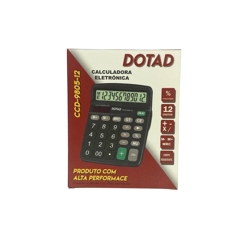 Calculadora Eletrônica de 12 Dígitos Dotad CCD-9805-12
