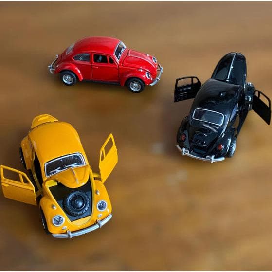 Miniatura Fusca abre 4 portas em Metal Varias Cores Detalhado com Fricção  mais realistas Volkswagen