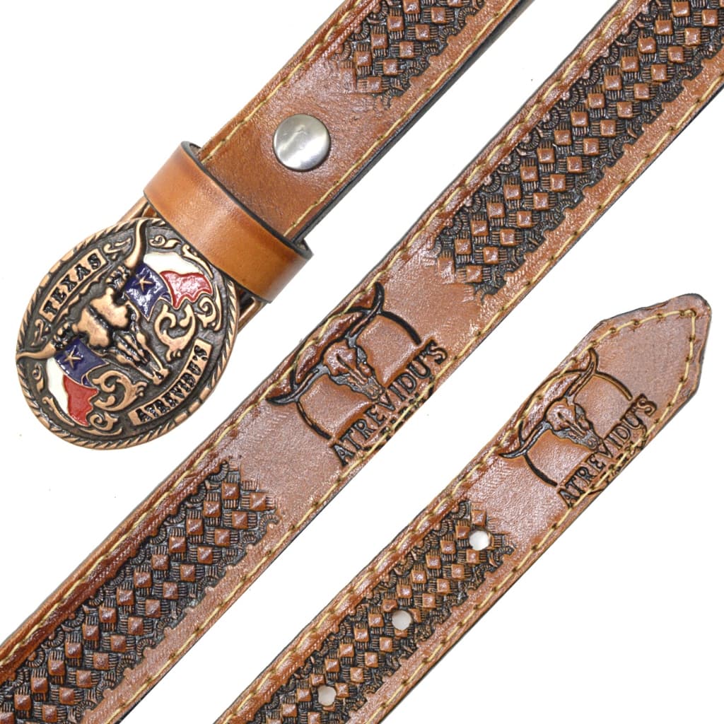 Cinto Infantil Atrevidu's FARM em Couro com Fivela Texas