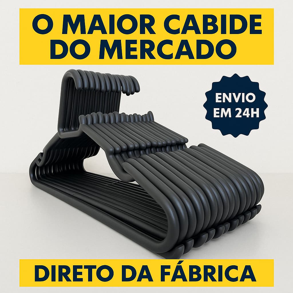 Cabide Grande Adulto Reforçado Com 42cm Aguenta Peso Blusa Casaco Calça Organização Lavanderia