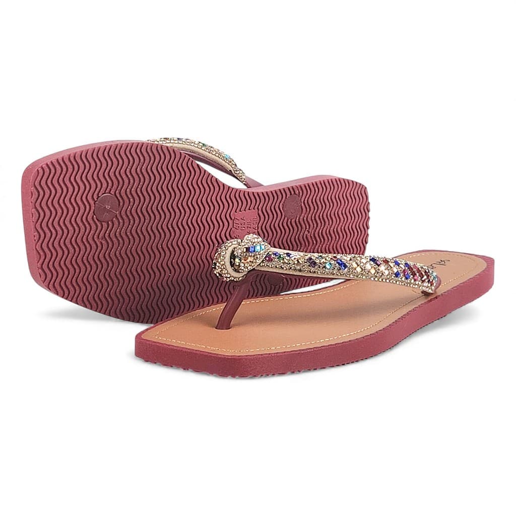 Chinelos Confortáveis Femininos Com Tira Em Nó Super Elegantes Tiras Brilhantes