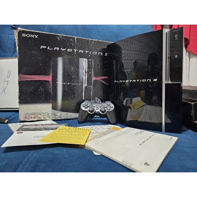 Ps3 fat 1 controle cabos e caixa