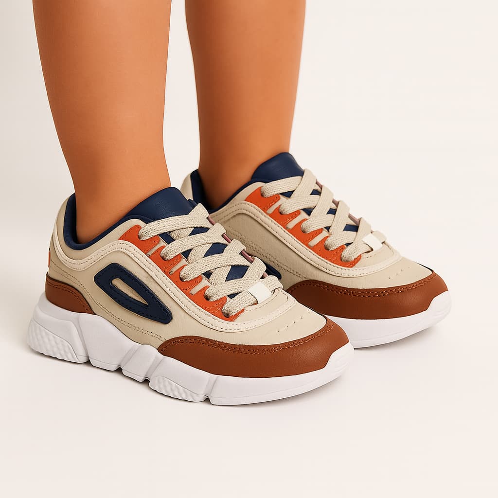 Tênis Infantil Casual Infantil Feminino Masculino com Recortes Antiderrapante Macio