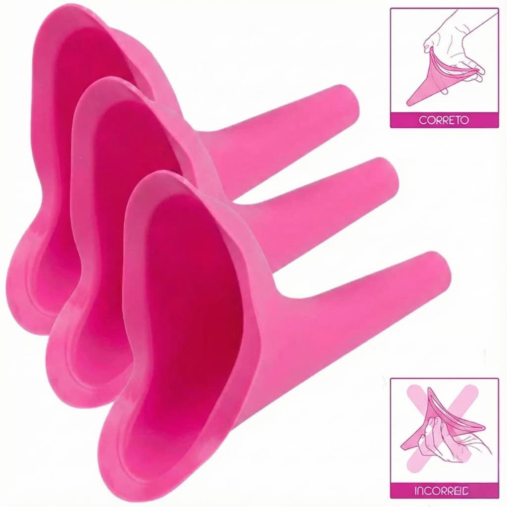 Urinol Feminino Para Fazer Xixi Em Pé Funil Mijador Higiênico Mictório Portátil Reutilizável Silicone Viagem Camping