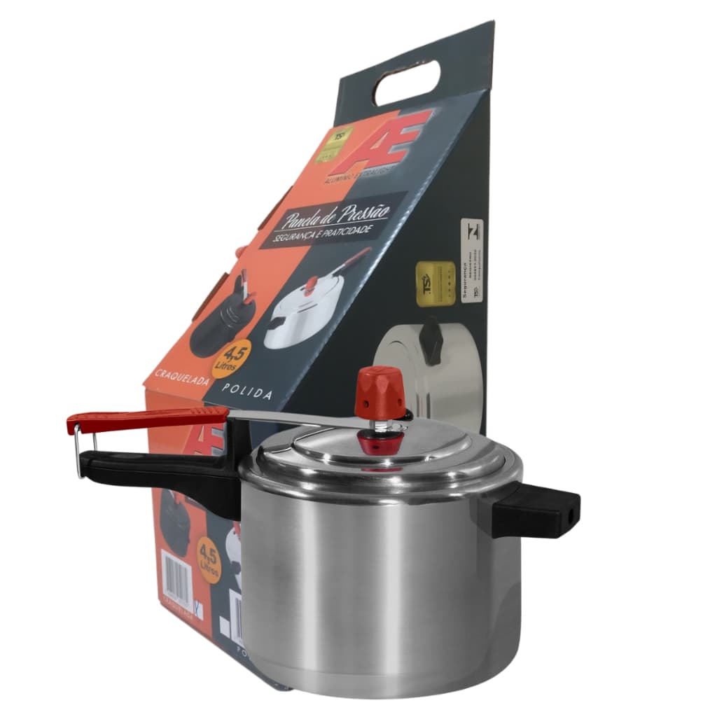 Panela Pressão 4,5 litros Alumínio Extralight Polida