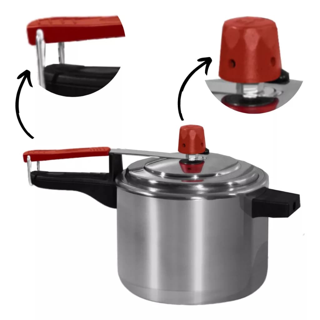 Panela Pressão Pequena 2,5  litros Alumínio Polida Aluminio Extralight