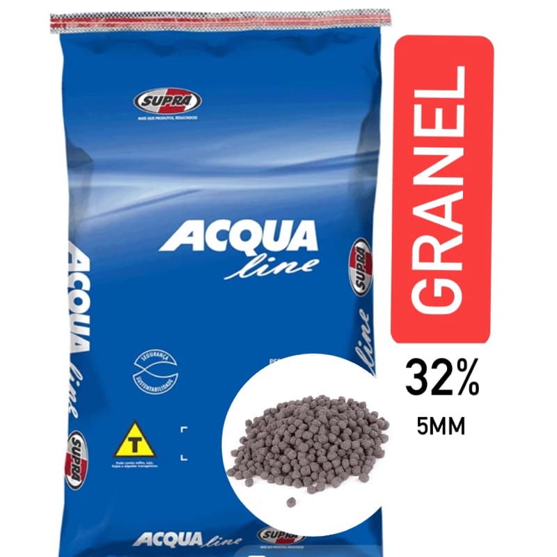 ATÉ 4KG Raçâo de Peixe 32% Supra 5mm Alevinos Crescimento Flutuante