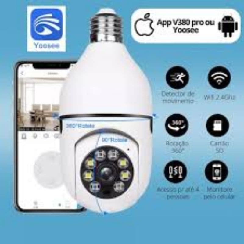 Câmera De Segurança Wi Fi Com Tecnologia Smart Home