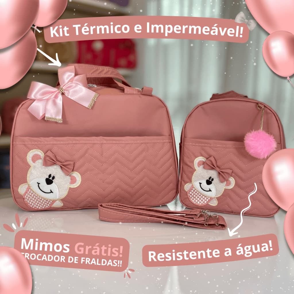 Kit Bolsa Maternidade 2 Peças Com Mochila + Bolsa Grande