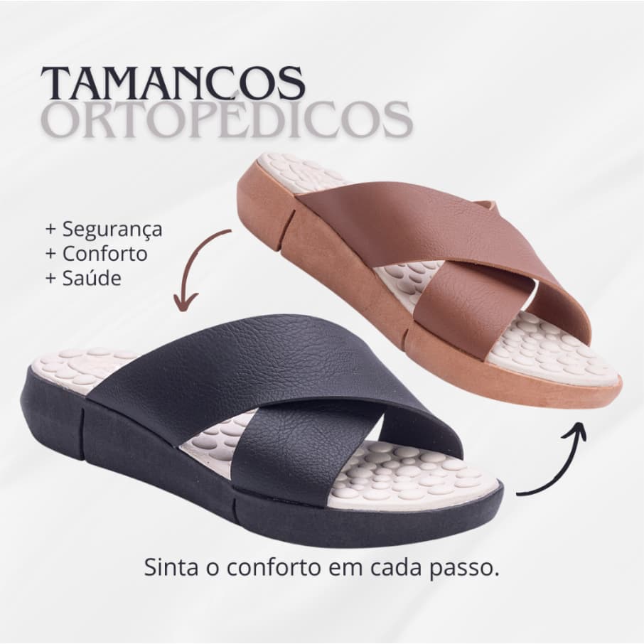 Sandália Ortopédica Feminina Tamanco Massageador Tamanho 35 ao 40
