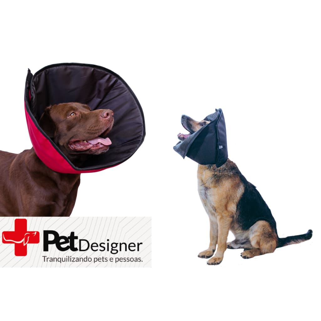 Colar Cirúrgico Cone Elizabetano Gatos E Cães Confortável - Tecido - Todos os Tamanhos Impermeável