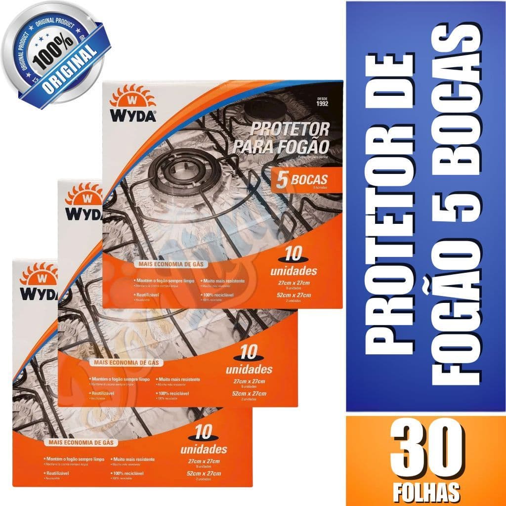 Kit 3 Protetor de Fogao 5 Bocas Wyda Com 10 Unds