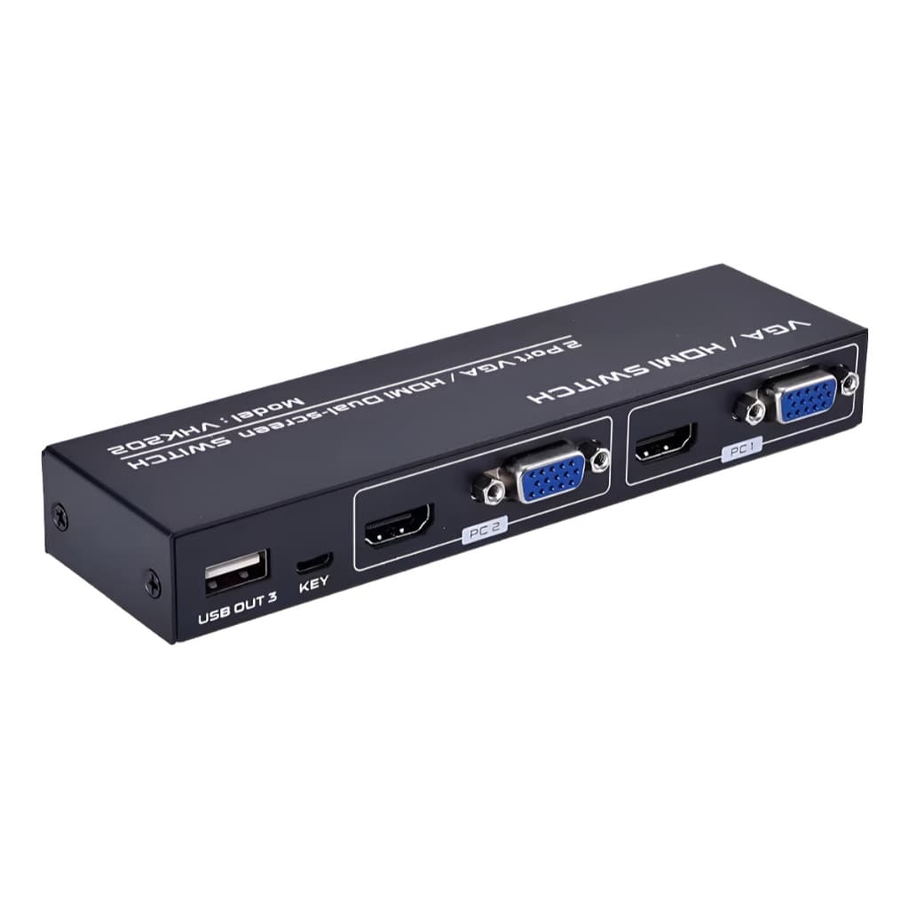 Switch Kvm Hdmi E Vga 2 Portas 4k Mouse/teclado Dual Screen