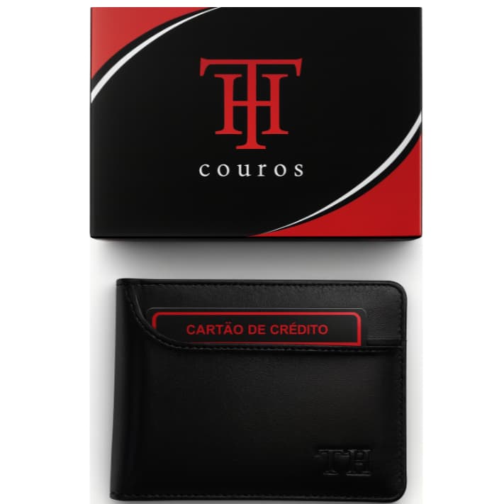 Carteira Masculina em Couro Legítimo com Zíper Interno