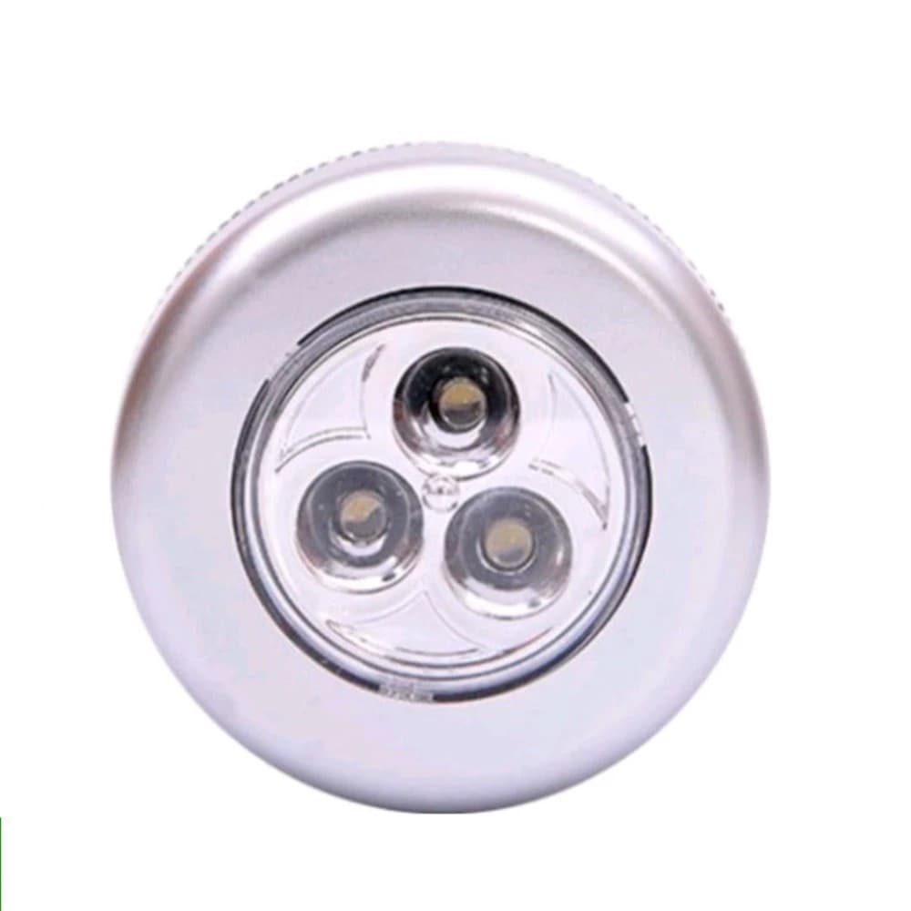 Kit 3 Spots LED Adesivos Toque Sem Fio Pilha Portátil Iluminação
