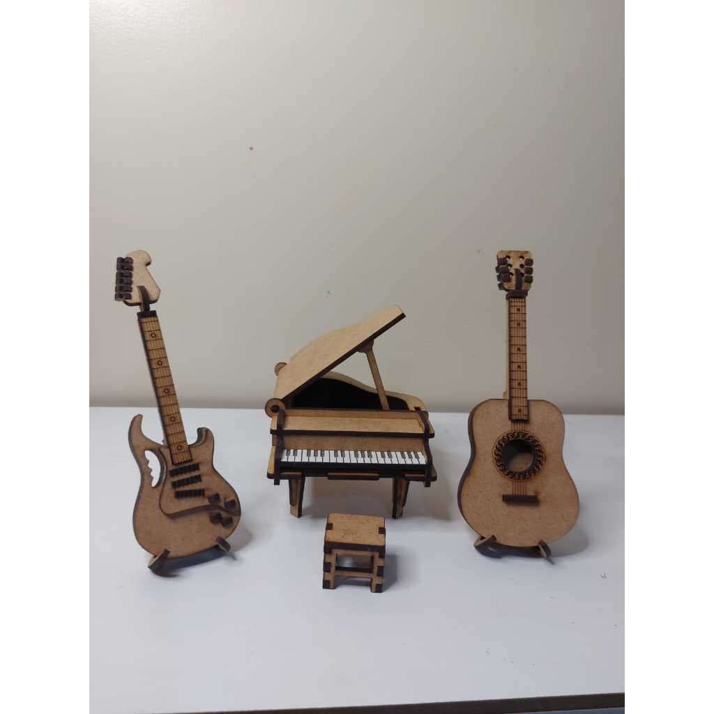 Piano miniatura em MDF 3mm para presente, decoração, lembrancinha