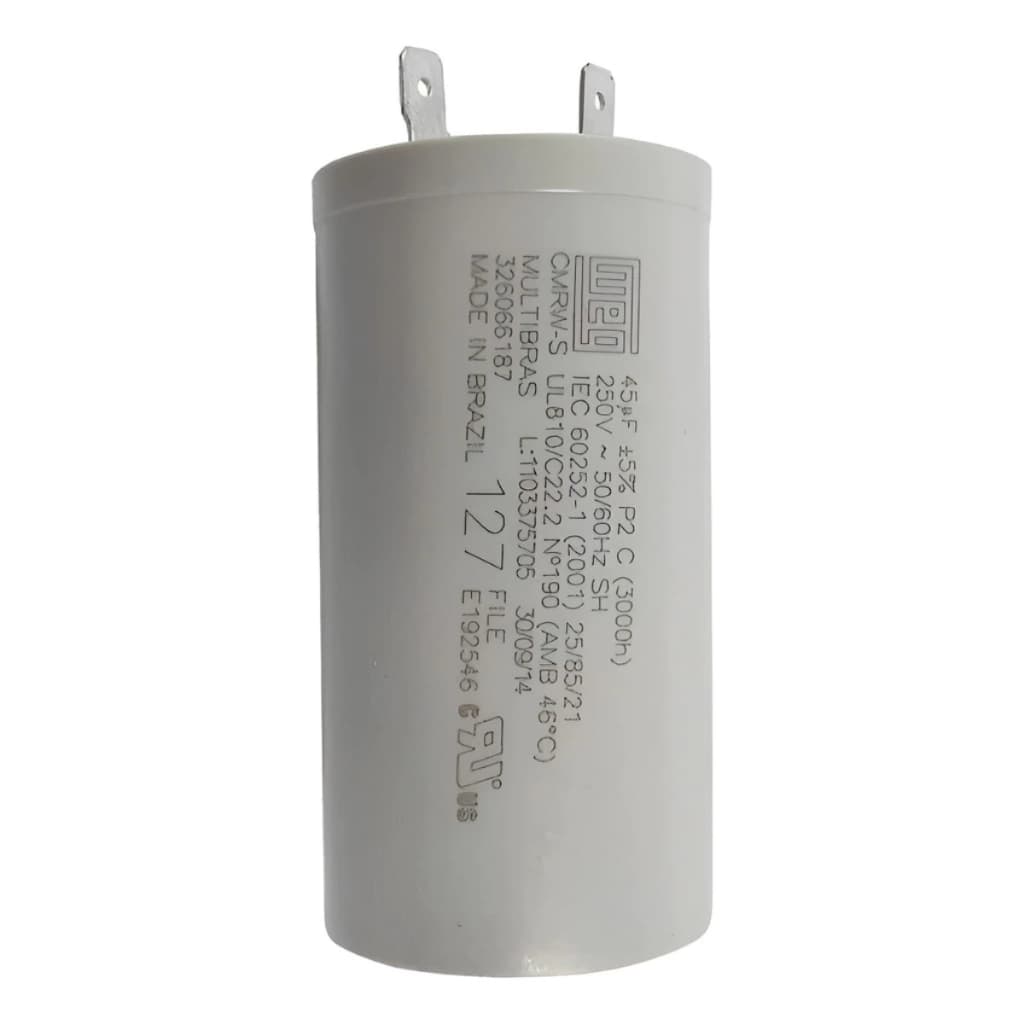 Capacitor Universal 45uF 127V Para Lavadora Partida de Motor Alta Performance
